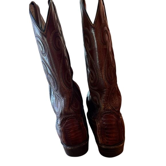 Dan Post Vintage Men’s Cowboy Boots Sz 8.5 EW Ostrich Leather Western Horses main image 6